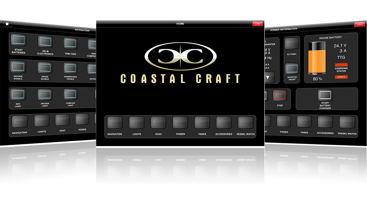 E-Plex digital switching - Coastal Craft bespoke screens